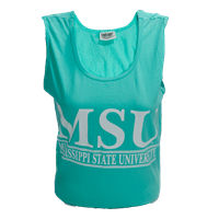 Comfort Colors MSU Bar with White Letters Tank